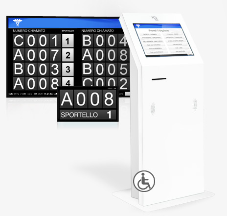 queue management totem with display for Hospital